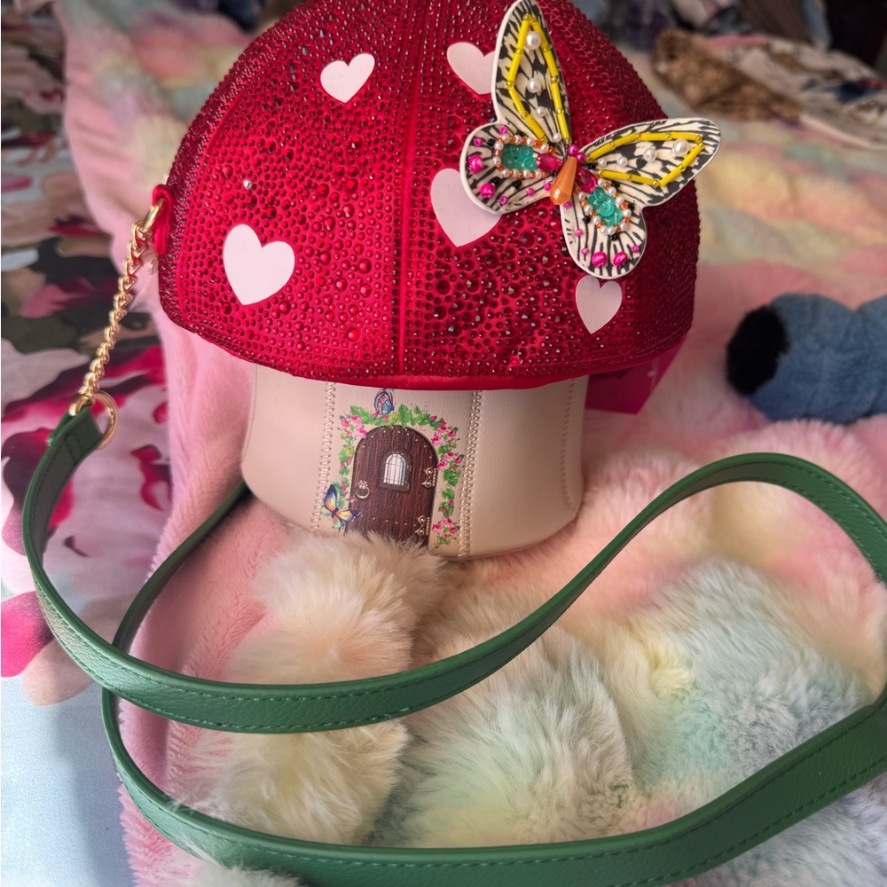 Betsey Johnson Mushroom Butterfly Crossbody Purse - New  Mush